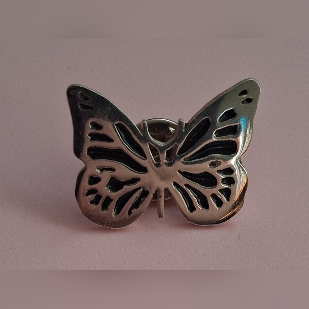 Vintage Retired Ballou 925 Sterling Butterfly Bug Openwork Filigree Pin Brooch